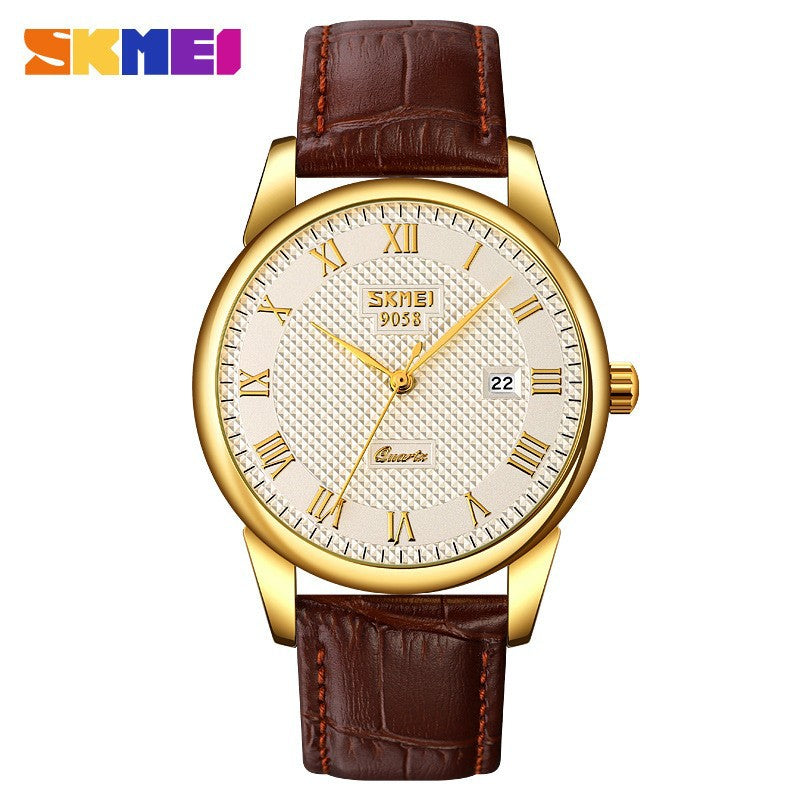 Time beauty skmei classic retro casual business temperament calendar watch men and women couples waterproof watch wholesale