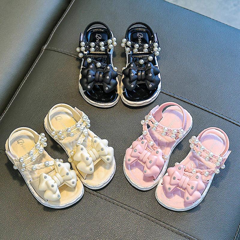 New Children's Bow Princess Sandals Soft Sole Girls Baby Soft Sole Cute Summer Girls Cute Sandals