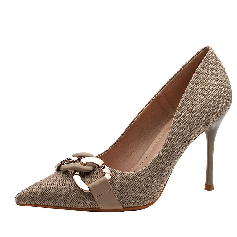 High Heels for Women 2024 Summer New Fashion French Stiletto Sexy Shallow Mouth Pointed Toe Shoes Elegant and Taller