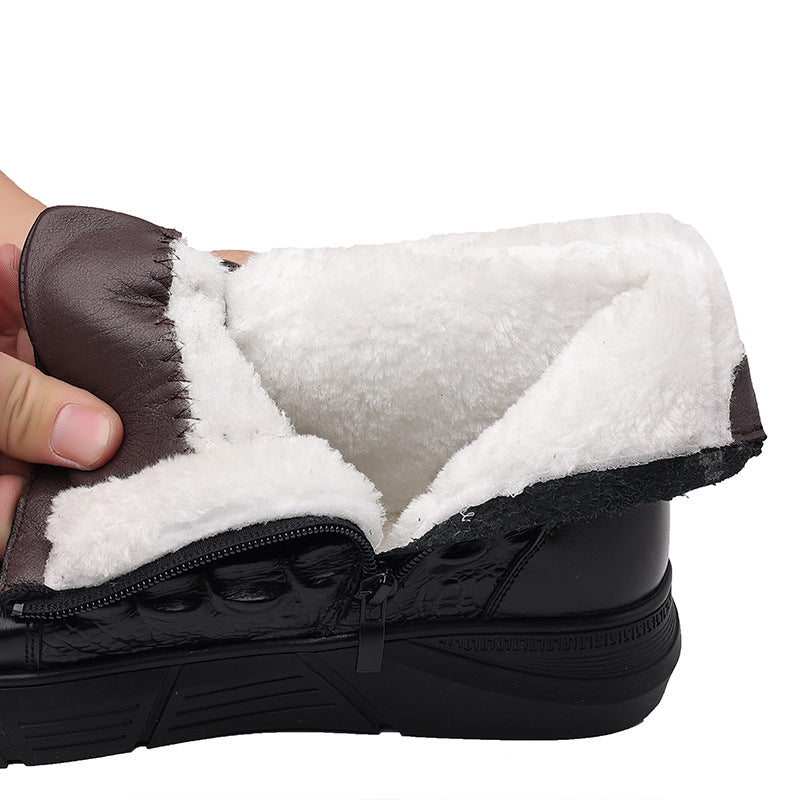 New Winter Men's Chelsea Boots with Cotton and Wool Lining, Warm Snow Boots, Large Cotton Shoes, Fashionable and Versatile Men's Shoes