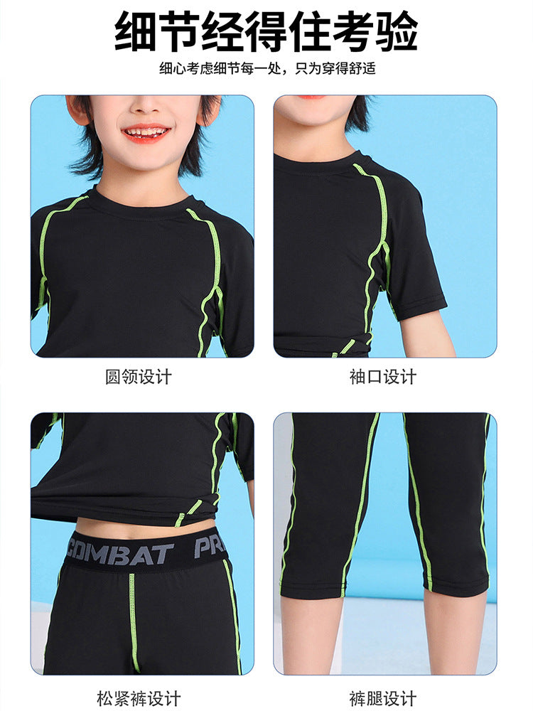 Children's Jump Rope Competition Quick-Drying Training Suit Custom Set, Tight-Fitting Clothing for Running, Football, Basketball, Comfortable Sportswear