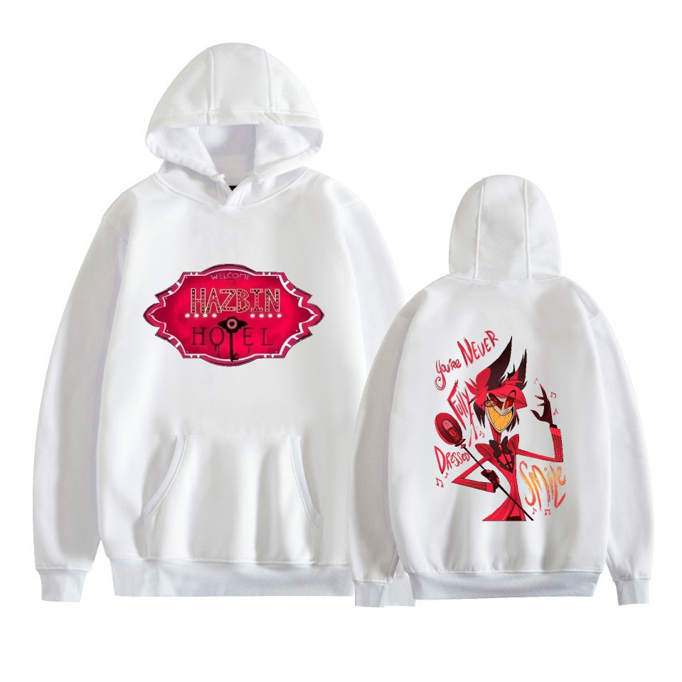 New Amazon AliExpress Hell Inn Anime Rim Perimeter Printed Casual Loose Men's and Women's Hoodie