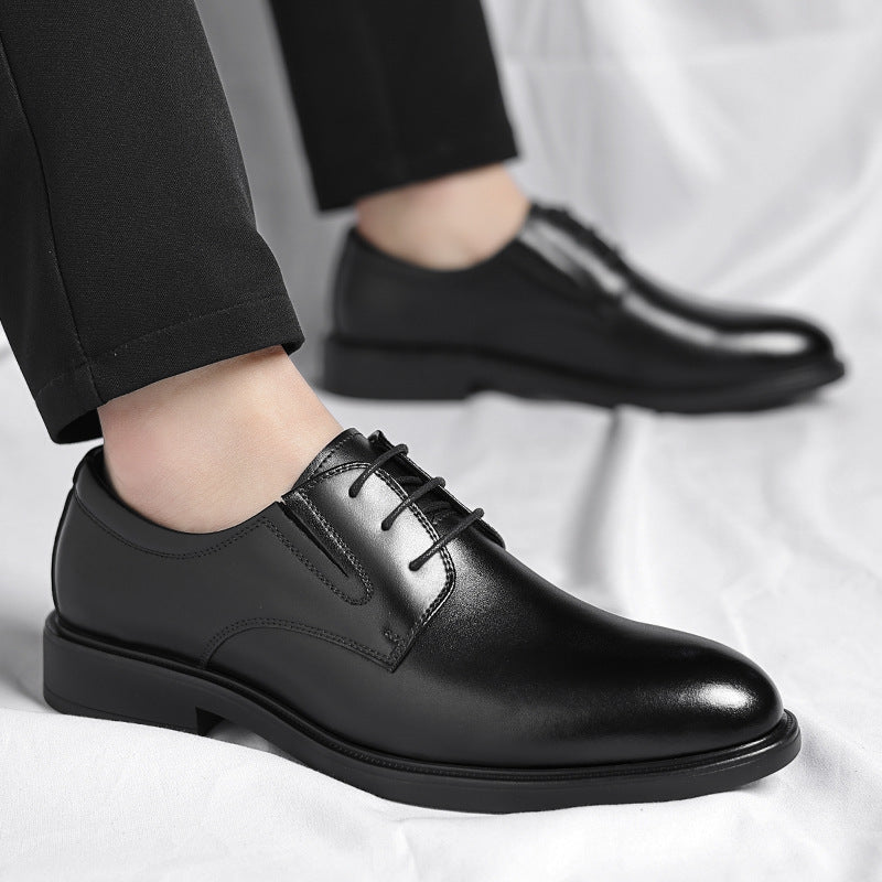 Men's Leather Shoes 2026 Autumn New British Style Soft-Soled Men's Casual Shoes Business Formal Wear Suit Groom Wedding Shoes