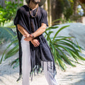 Мужской Плащ Spring and Summer New Men's Tassel Beach Clothing Pullover Blouse Windbreaker