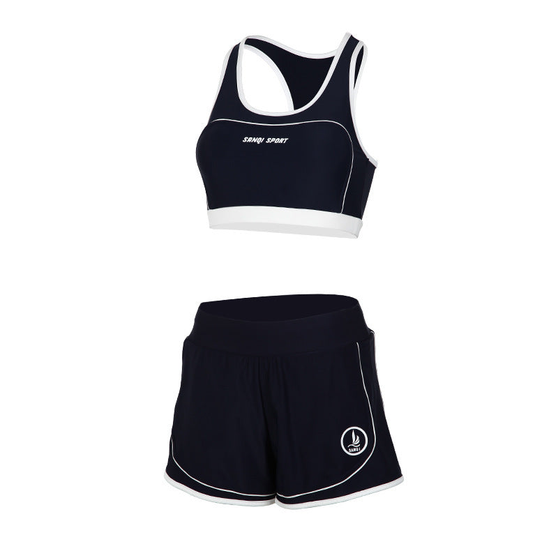 Racing Swimwear Women's Split Three-piece Set 2024 New Swimwear Slight Fat Covering Meat Slim Conservative Swimwear