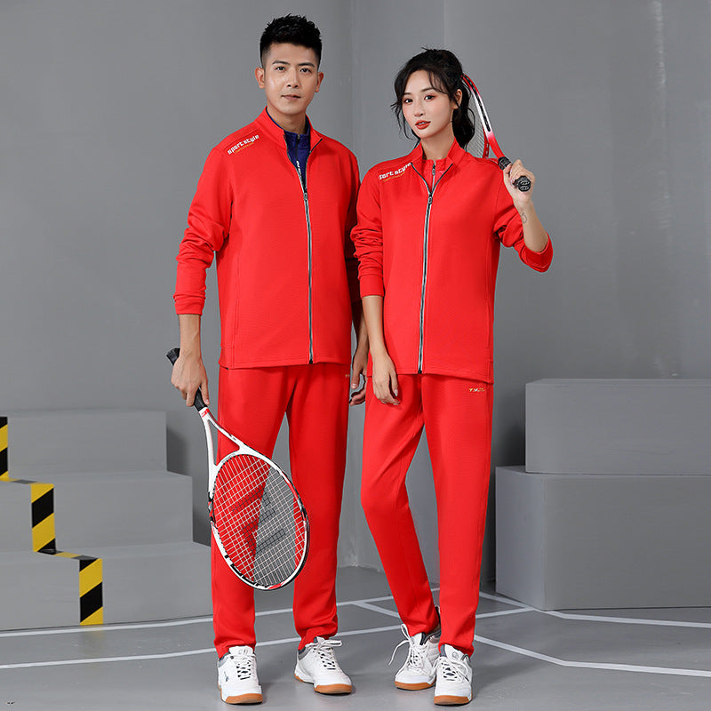 New Badminton Uniform Jacket Black and White Suit Men's and Women's Long-Sleeved Volleyball Uniform Table Tennis Uniform Competition Training Uniform