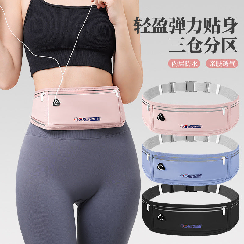 Running Waist Bag Men's and Women's Sports Mobile Phone Bag Personal Fitness Travel Equipment Outdoor Morning Running Invisible Waterproof Belt