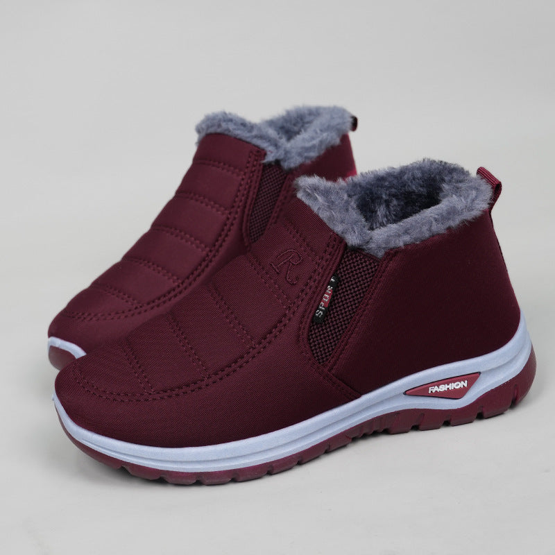 Winter New Cotton Boots Thickened Warm Boots Waterproof Non-slip Snow Boots for Men and Women Middle-aged Old Beijing Cotton Boots