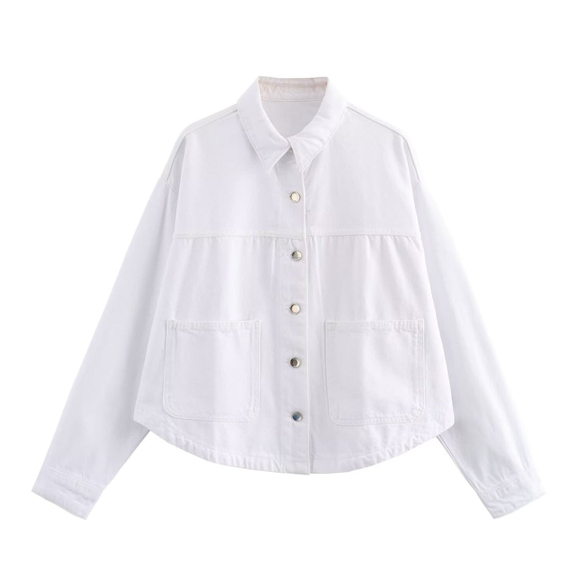 Aliexpress Exclusive New Women's Fashion Versatile Turn-Down Collar Single-Breasted Pocket Denim Shirt-Style Jacket
