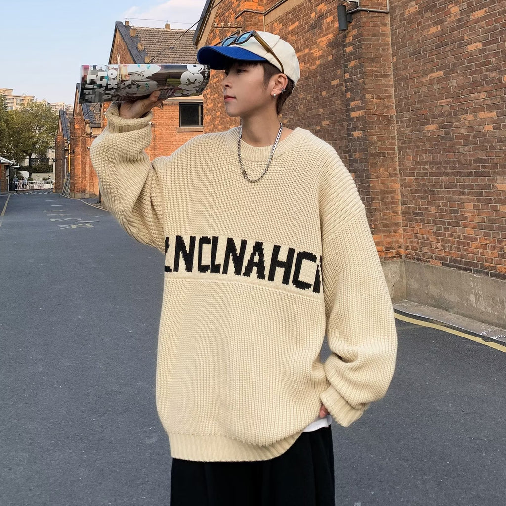 2023 Autumn and Winter New Couple Wear Pullover Sweater Men's Fashion Trend Personalized Loose Lazy Long-sleeved Sweater