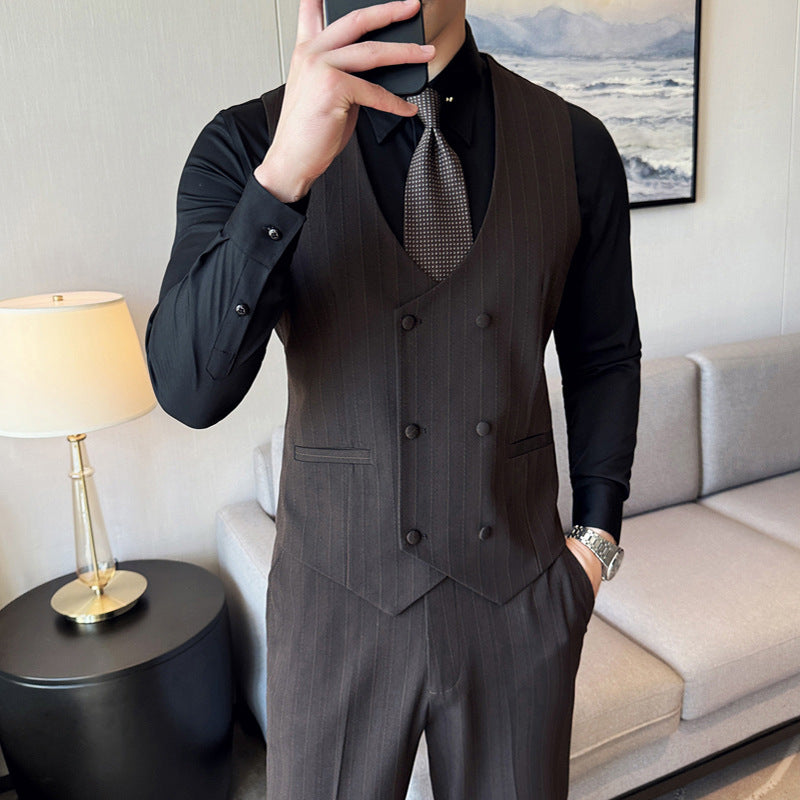New Spring and Summer High-end Slim-fit Vest Pants suit Men Business Casual Vest Set Best Man Group Dress Suit Men