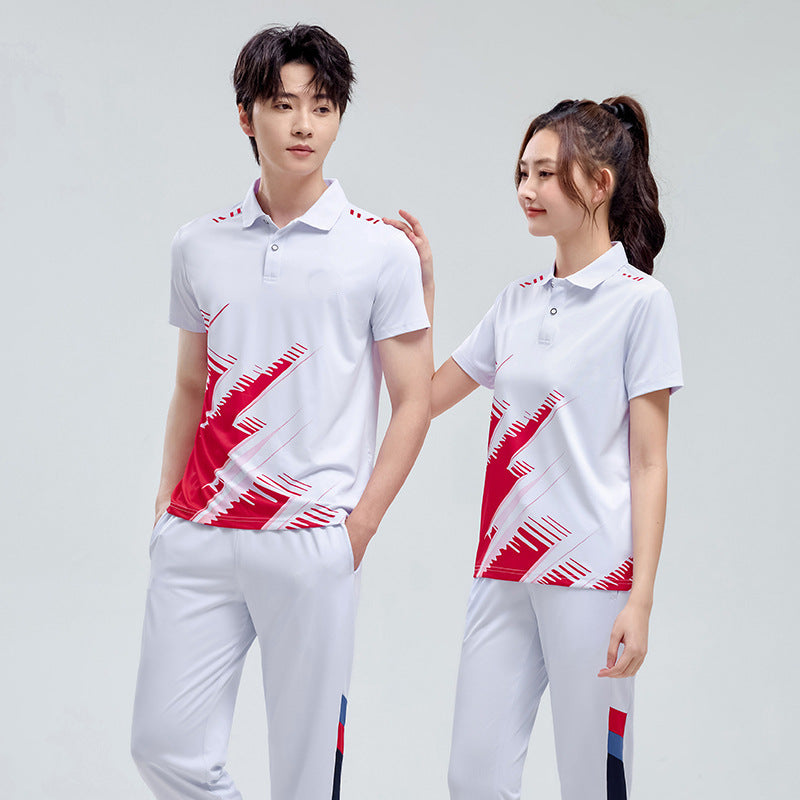 Sportswear suit Men's and Women's Summer Thin Quick-drying Short-sleeved Trousers Couple's Class Clothes plus size Group Aerobics Clothing