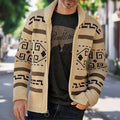 Autumn and Winter New Men's Fashion Lapel Casual Cardigan Jacket Long-Sleeved Slim Jacquard Knitted Sweater Sy0013