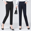 Women's Trousers for Spring and Summer Thin Professional High Waist Straight Tube Dummy Cropped Black Trousers for Work Dress Pants for Women