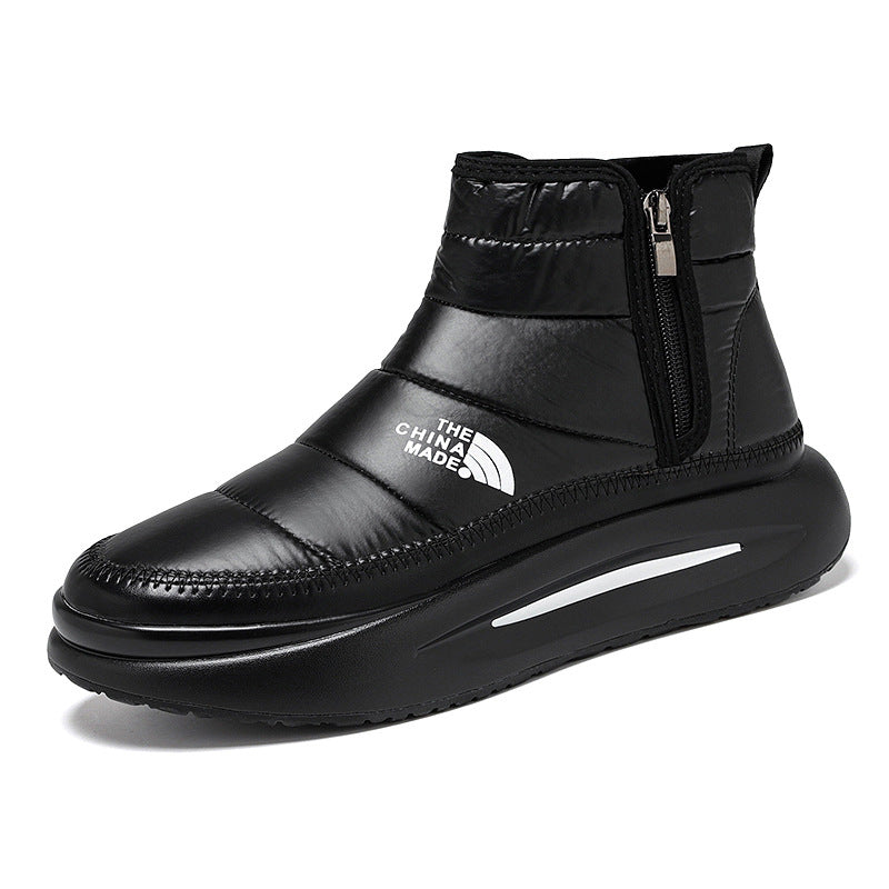 Winter Cotton Shoes Men's High-top fleece-lined Thickened Warm Snow Boots Non-slip Wear-resistant Outdoor plus size Northeast Large Cotton Boots