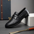 Top layer cowhide men's shoes business casual men's leather shoes summer formal wear soft bottom breathable slip-on loafers
