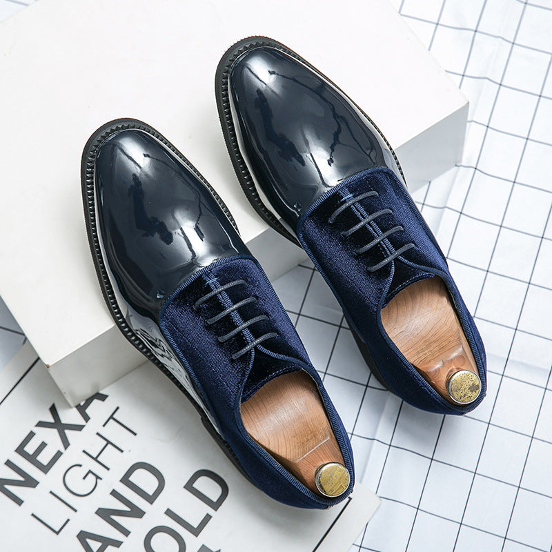 Men's Formal Business Leather Shoes in Large Sizes for Foreign Trade, Trendy Low-Top British Pointed Wedding Groom Shoes in Stock