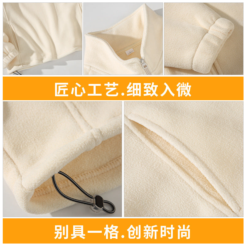 Polar Fleece Sweatshirt Men's 2025 Autumn and Winter Pure Color Half-Zip Pullover Sweatshirt Stand Collar Warm Thickeneded Top