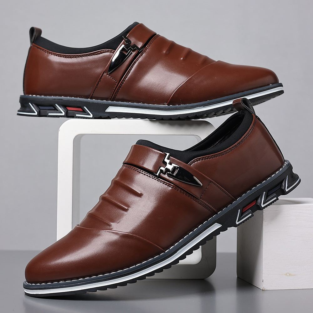 Formal New Style Loafers Solid Color Office Shoes Business Legs Casual Shoes Men's All-match Wear-resistant Casual Shoes Men's Shoes