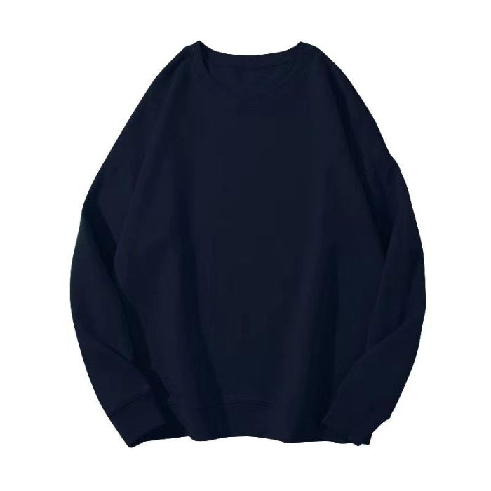 190g sweater women's autumn and winter round neck pullover women's sweater thickened thin velvet solid color plus size loose class clothes sweater women