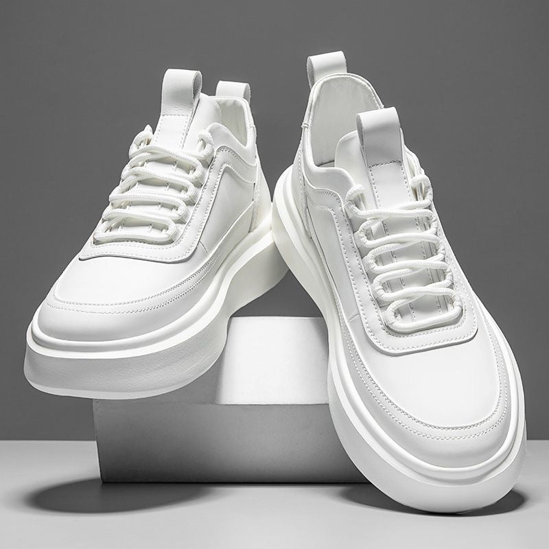 White Shoes Men's Shoes Summer Breathable Trendy Shoes Men's Sports Casual Shoes All-match Thick-soled High-height Shoes Men's Sneakers