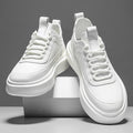 White Shoes Men's Shoes Summer Breathable Trendy Shoes Men's Sports Casual Shoes All-match Thick-soled High-height Shoes Men's Sneakers