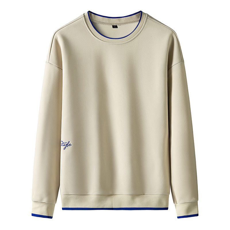Sweater men's spring and autumn men's De velvet sweater Korean casual sports round neck sweater men's bottoming shirt men's top