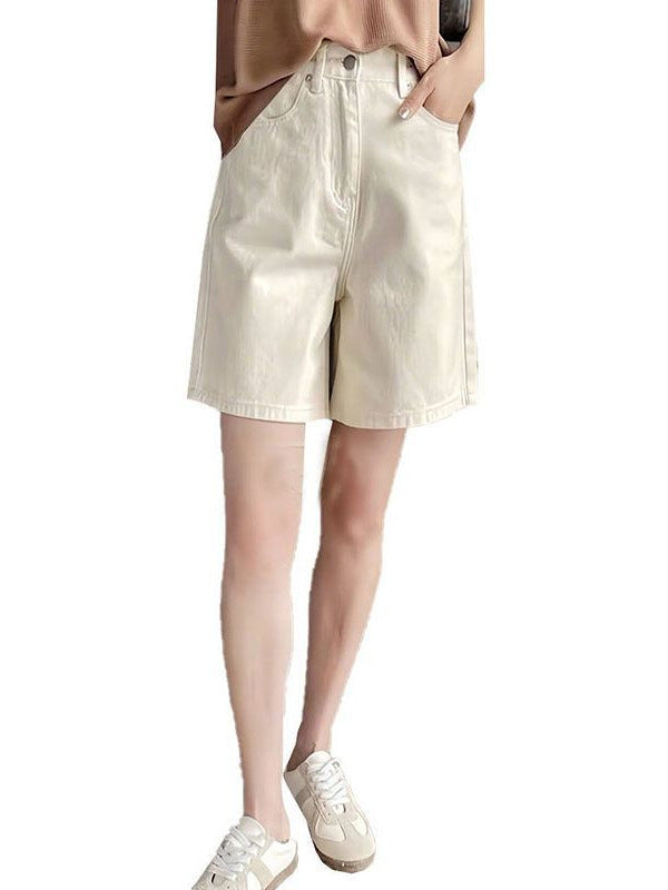 Summer New High-Waisted Loose Jeans for Women, Plus Size, Flattering, Versatile Mid-Length Wide-Leg Shorts