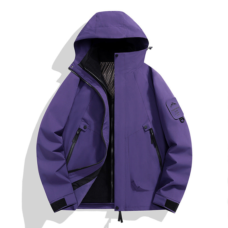 Jacket for Autumn and Winter, 25 Styles of Warm Coats, Windproof and Waterproof Outdoor Jackets, Detachable Two-Piece Set, Couple's Hiking Clothing