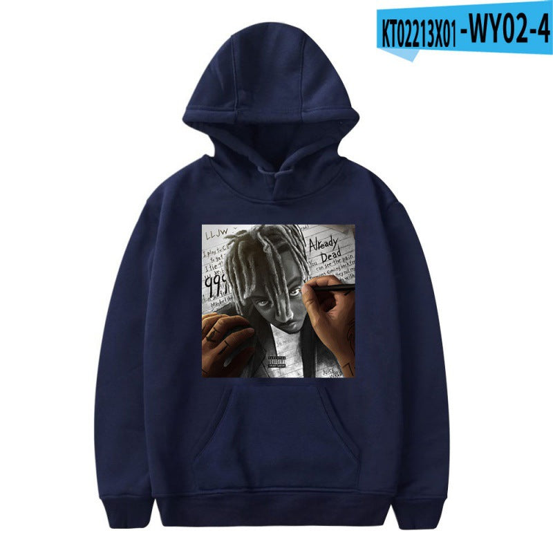 [Cross Border Code] Hot Print Juice WRLD Black Hoodies Men Hoodie