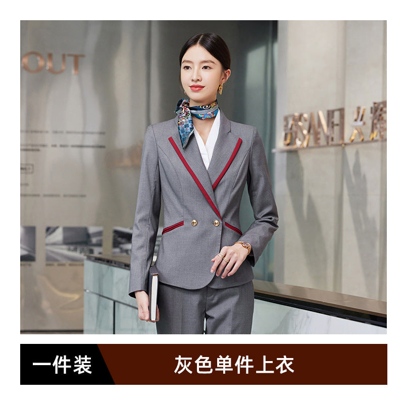 Professional Suit suit Men's and Women's Hotel Work Uniform Suit Property Customer Service Business Commuter Front Office Work Clothes Autumn