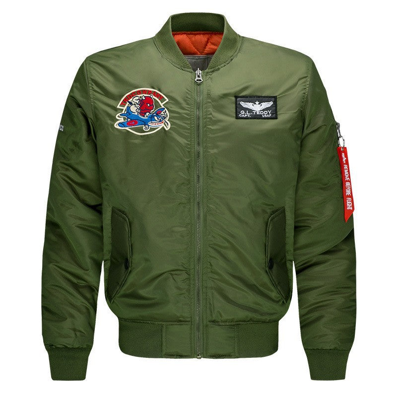 Spring and Autumn Men's One Coat Japanese Aviator Jacket Baseball Shirt Men's Fashion Youth Jacket Coat Chubby Size