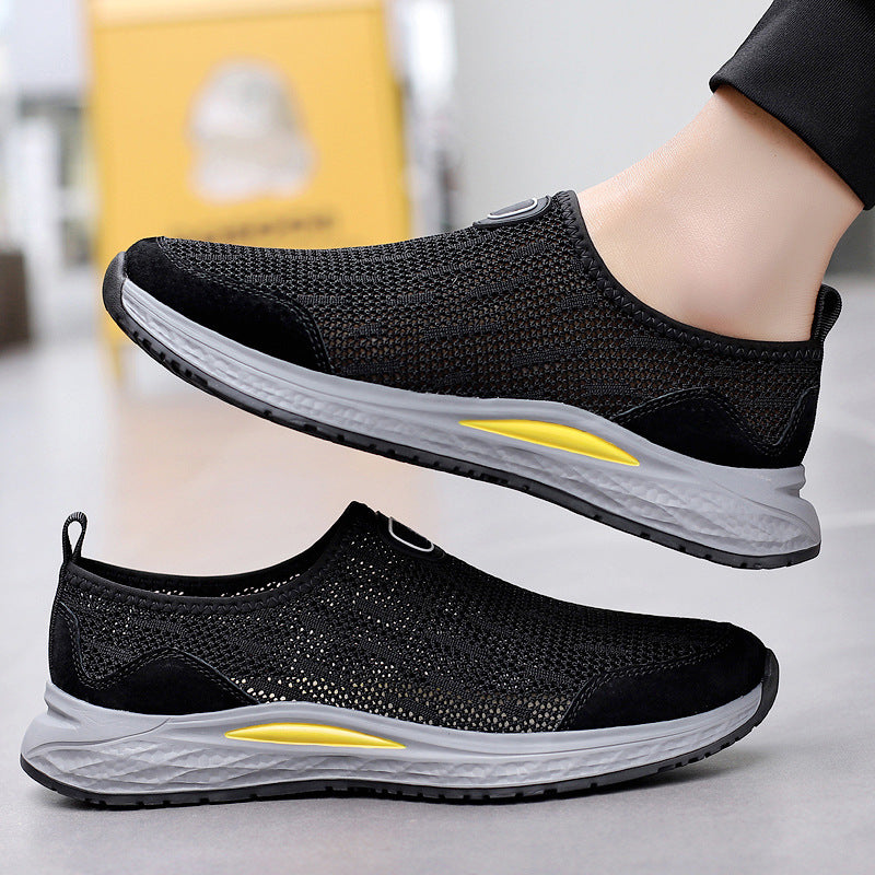 Lightweight One-piece Mesh Running Shoes Men's Summer New Flying Weaving Autumn Breathable Sneakers Men's Shoes