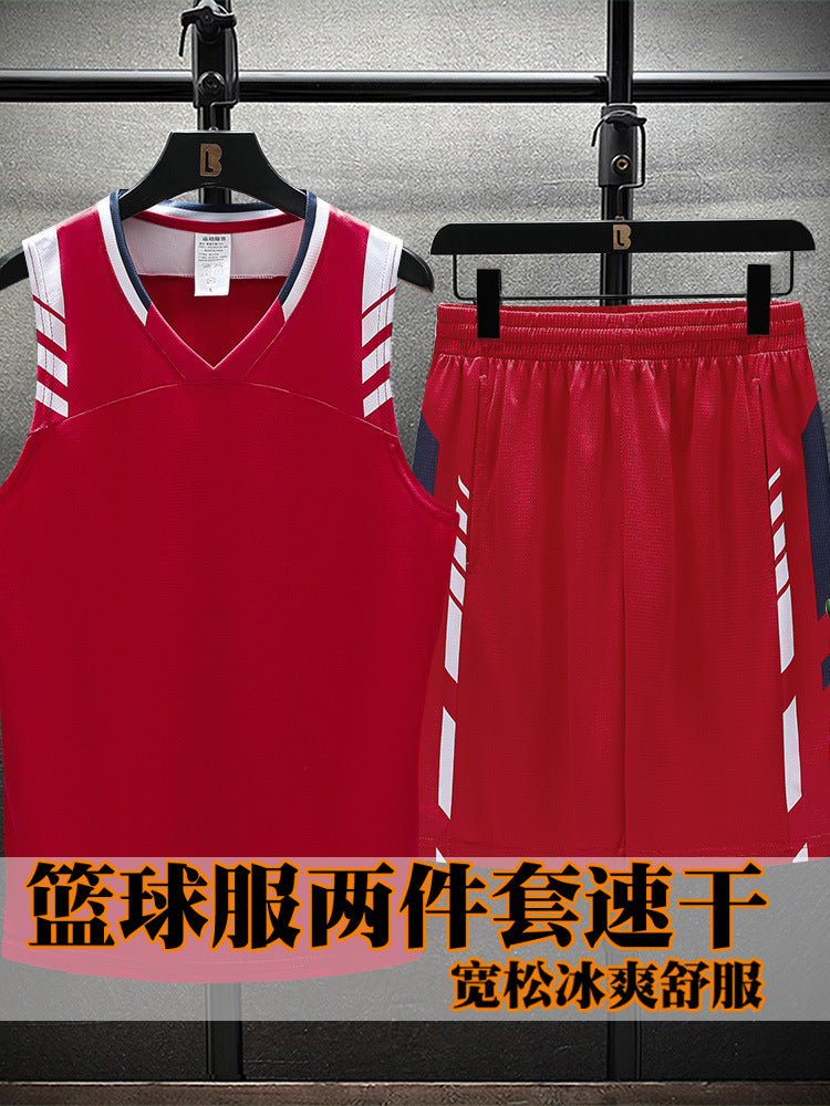 American Basketball Uniform Suit Narrow Shoulder Training Vest Printed Picture Men's Sportswear Wholesale Youth Game Team Uniform