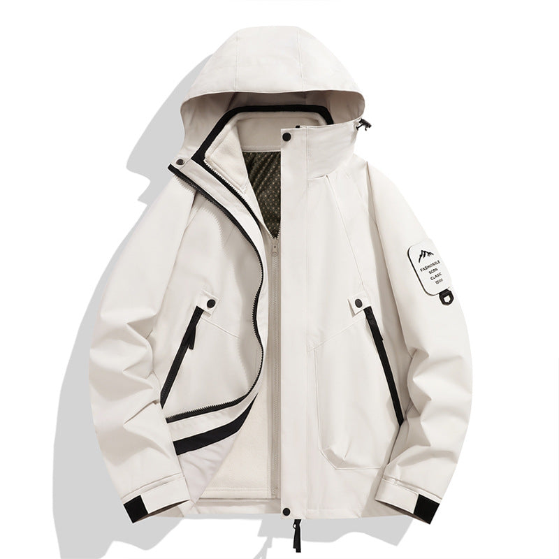 Jacket for Autumn and Winter, 25 Styles of Warm Coats, Windproof and Waterproof Outdoor Jackets, Detachable Two-Piece Set, Couple's Hiking Clothing