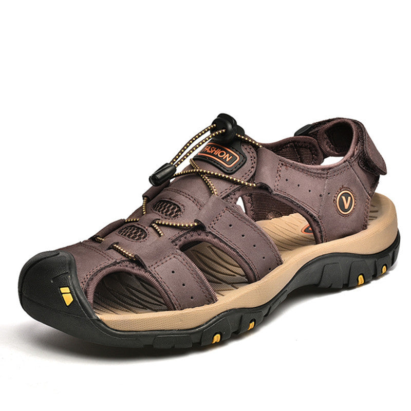 Cross-Border Large Size Sandals Men's Summer New Casual Toe-Cap Sandals Men's Outdoor Non-Slip Beach Shoes Size 48