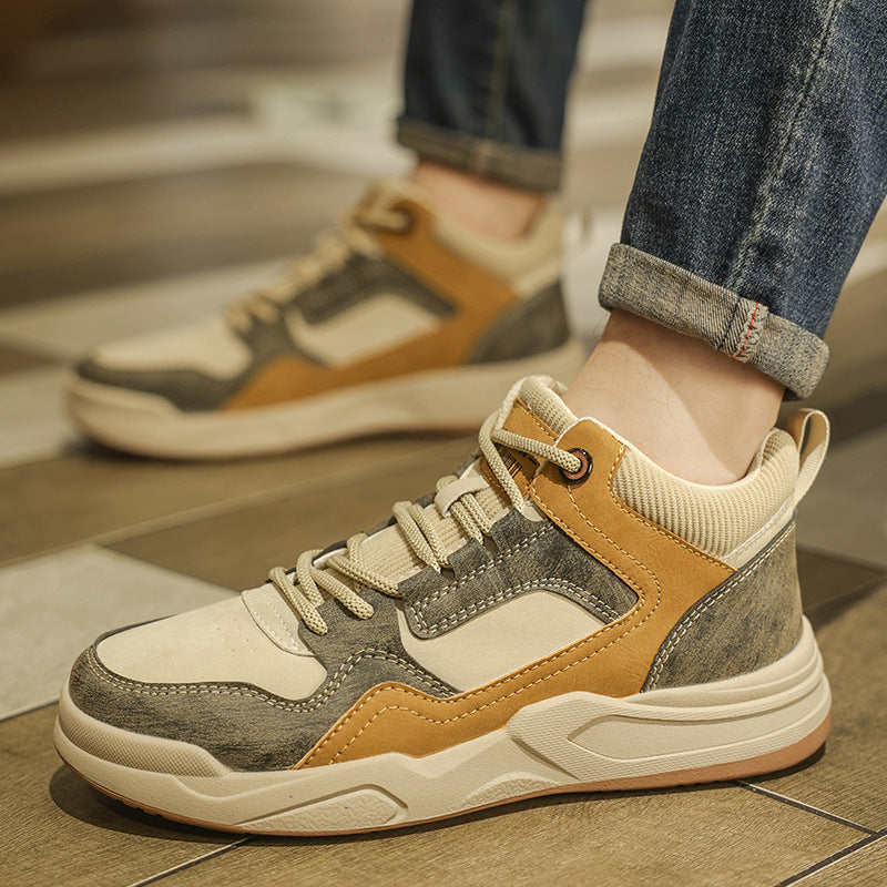 Men's Shoes Autumn 2025 New Mid-High Top Men's Sports Trendy Shoes Student Fashion Casual Sneakers Work Boots Men's Style