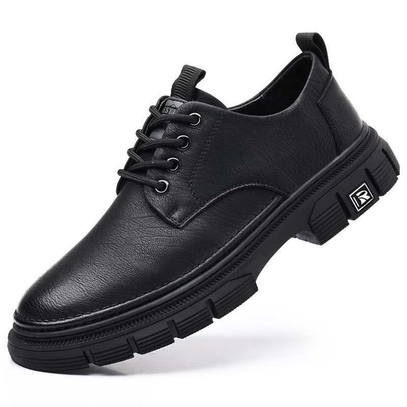 2024 New Men's Leather Shoes Shock-Absorbing Business Formal Wear Inner Heightening Popular Versatile Genuine Leather Casual Large Leather Shoes for Men