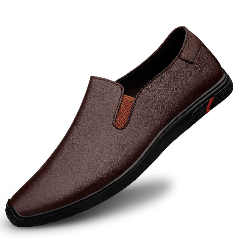 Men's Shoes Loafers Doug Shoes Men's Casual Leather Shoes Men's Cowhide Breathable Soft Sole Slip-on Lazy Car Shoes