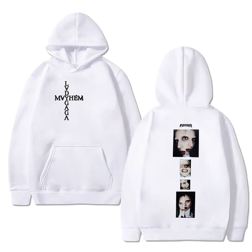 Hot Singer Lady Gaga Double Sided Printing Hoodies Men Women Hot