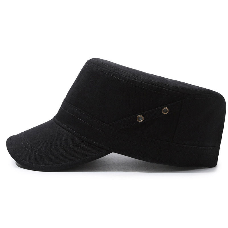 Hat Men's Single Hat Flat Top Hat Single Hat Men's Middle-aged Sun Hat Spring and Autumn Sun Hat Men's Casual Hat