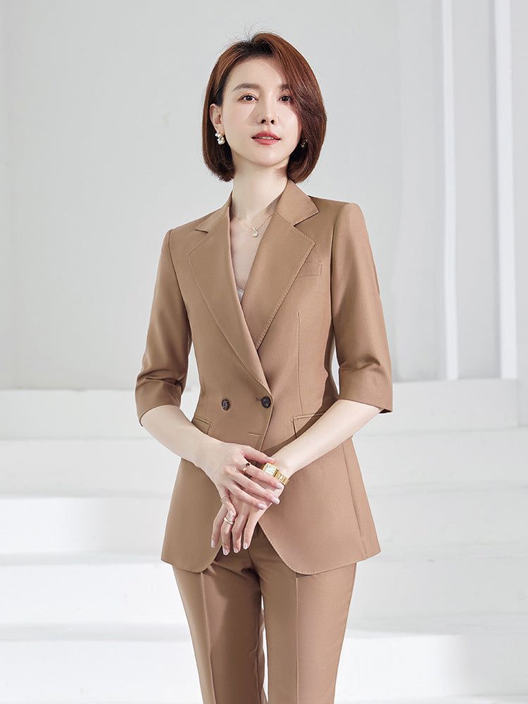 Women's Mid-sleeve suit Korean-style slim-fit professional formal wear business workwear uniform property administrative work clothes
