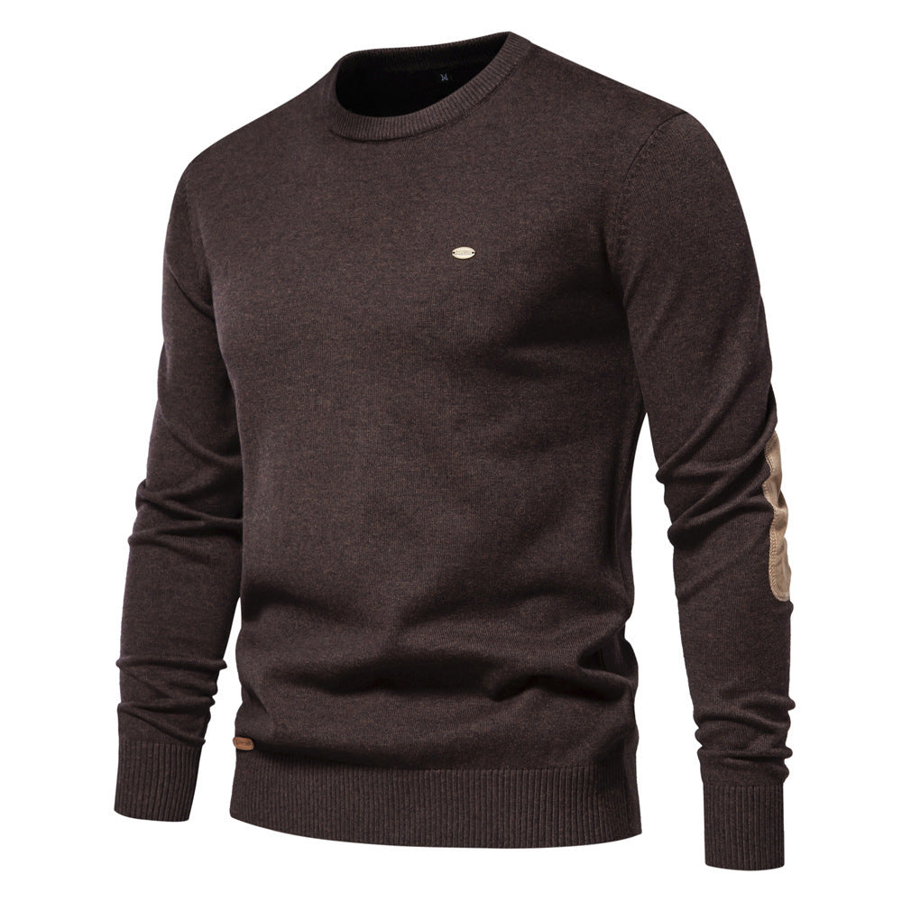 Men's 2023 Men's Sweater European Size Cross-Border Casual Men's Round Neck Autumn and Winter Pullover Sweater Easiest for Match New Cotton