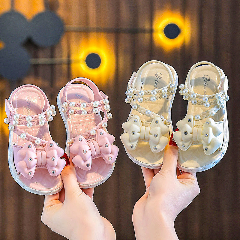 New Children's Bow Princess Sandals Soft Sole Girls Baby Soft Sole Cute Summer Girls Cute Sandals