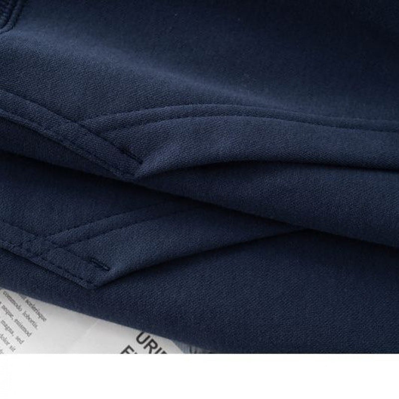 450g heavyweight cotton polar fleece dark blue navy blue hooded sweater men's and women's Indigo warm lovers hoodie autumn and winter