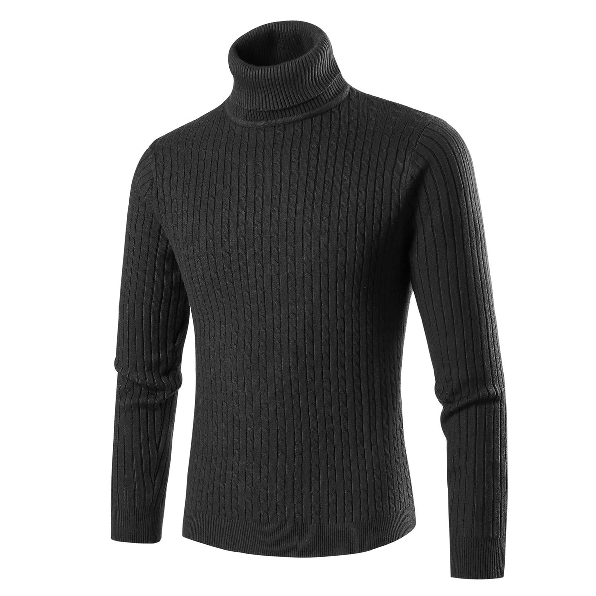 Foreign Trade 2024 New Men's Turtleneck Sweater Men's Autumn and Winter Simple Twist Knitted Shirt Inner Base Shirt Men's Top