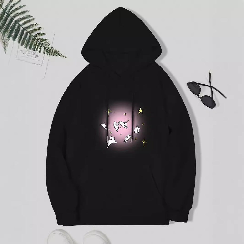 Fashion Joker Hoodie College Style Cute Cartoon Print