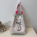 Handbag Women's New Fashion Cute Cartoon Animal Large Capacity Portable Storage Bag Commuter Shoulder Bag Woven Bag