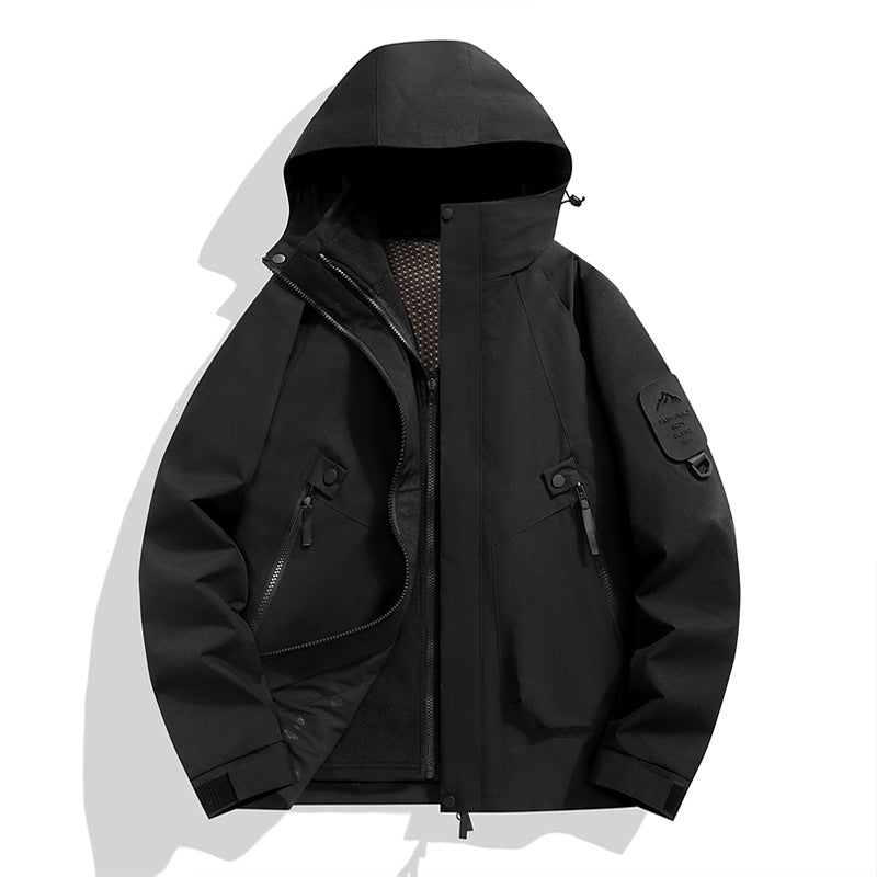 Jacket for Autumn and Winter, 25 Styles of Warm Coats, Windproof and Waterproof Outdoor Jackets, Detachable Two-Piece Set, Couple's Hiking Clothing