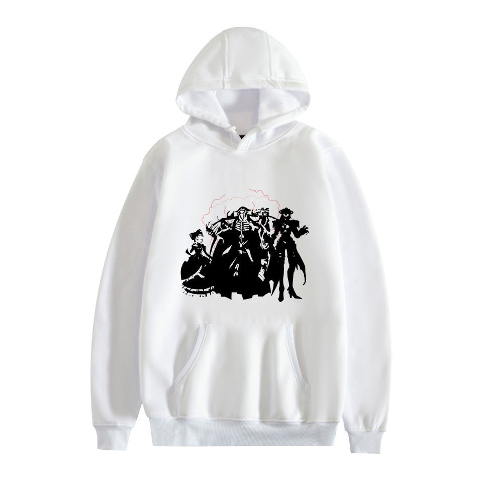 Cross-border overlord peripheral hoodie cartoon cartoon print autumn and winter men's and women's hooded sweater